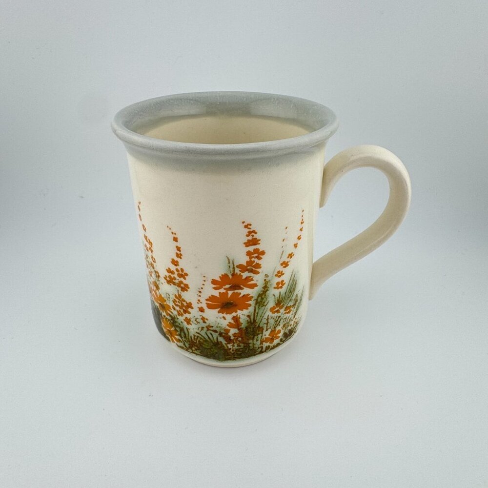 Vintage Biltons England Coffee Mug Floral With Orange Blossoms Collectible
